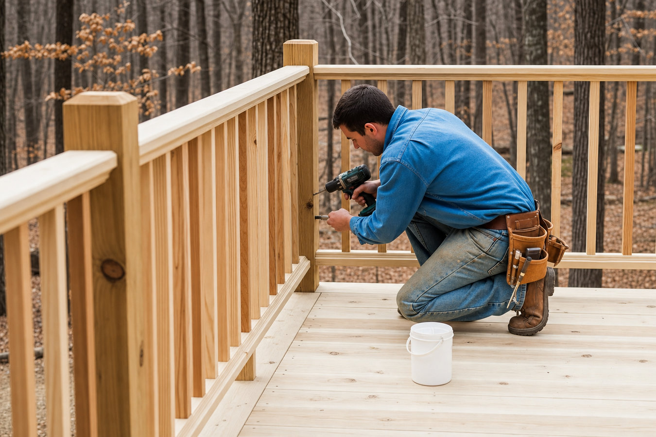 Deck railing installation