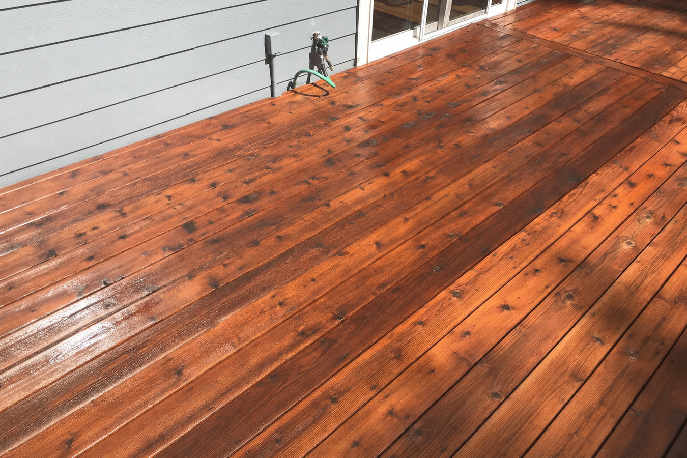 Deck staining and sealing